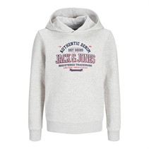 JACK AND JONES Hættetrøje med logo til Drenge Hvid Melange