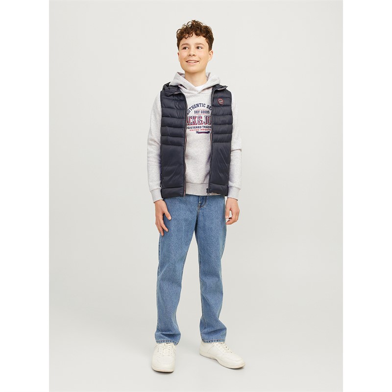 JACK & JONES Hættetrøje med logo til Drenge Hvid Melange