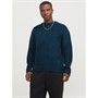 JACK & JONES Mens Reflex Fuzzy Jumper Poseidon
