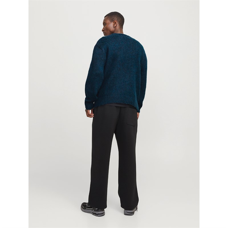 JACK & JONES Mens Reflex Fuzzy Jumper Poseidon