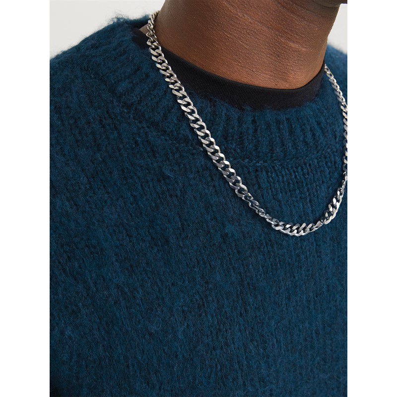 JACK & JONES Mens Reflex Fuzzy Jumper Poseidon