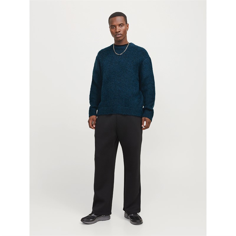 JACK & JONES Mens Reflex Fuzzy Jumper Poseidon