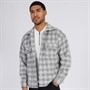 JACK & JONES Mens Reflex Hairy Overshirt Gray Flannel