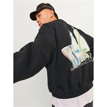 JACK AND JONES Mens Brooklyn Graphic Sweatshirt Black