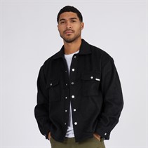 JACK & JONES Mens Reflex Hairy Overshirt Black