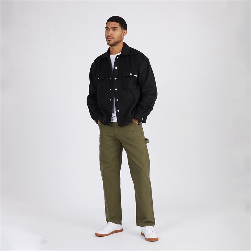 JACK & JONES Mens Reflex Hairy Overshirt Black