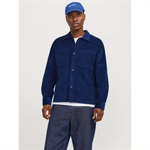 JACK AND JONES Mens Winter Waffle Cord Shirt Ocean Cavern