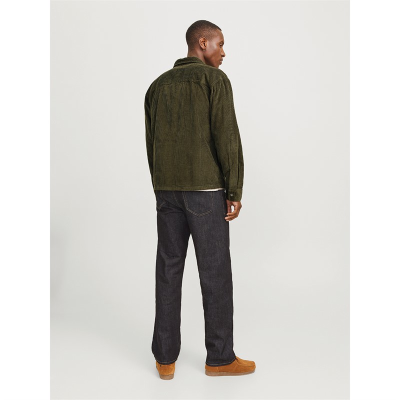 JACK & JONES Mens Winter Waffle Cord Shirt Sea Turtle