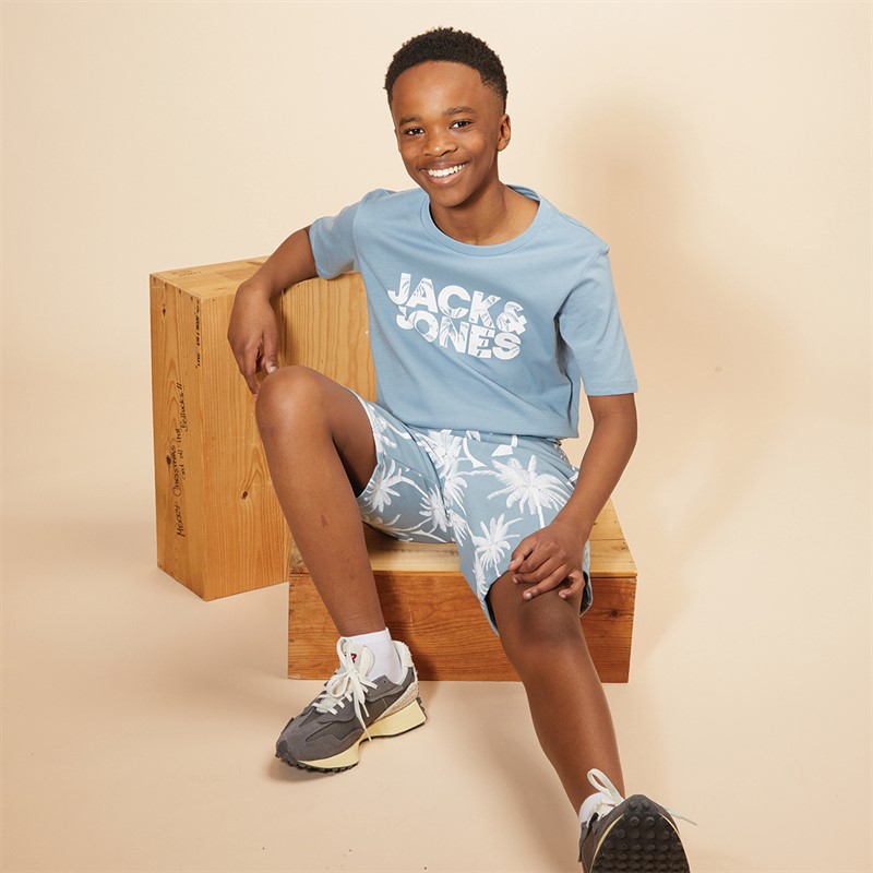 JACK & JONES Drenge Blomster T-shirt Og Shorts Sæt Bjerg Forår