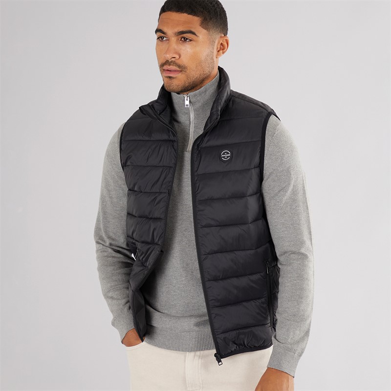 JACK & JONES Mens Wilson Gilet Black - Size L