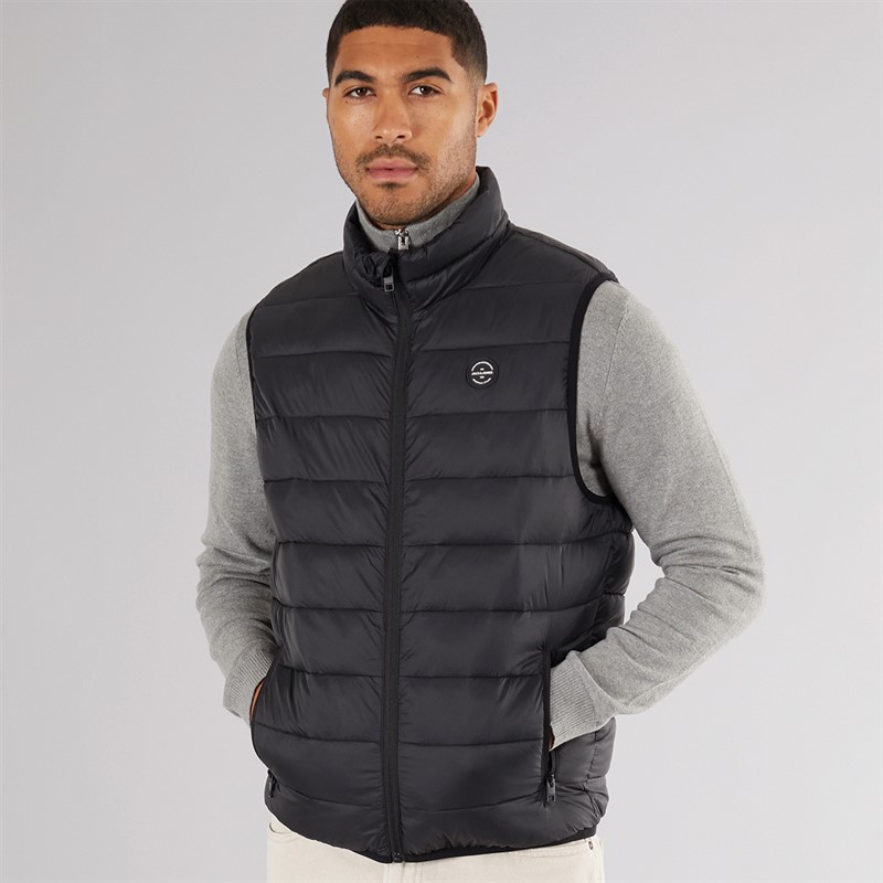 JACK & JONES Męskie Wilson Kamizelki Czarny