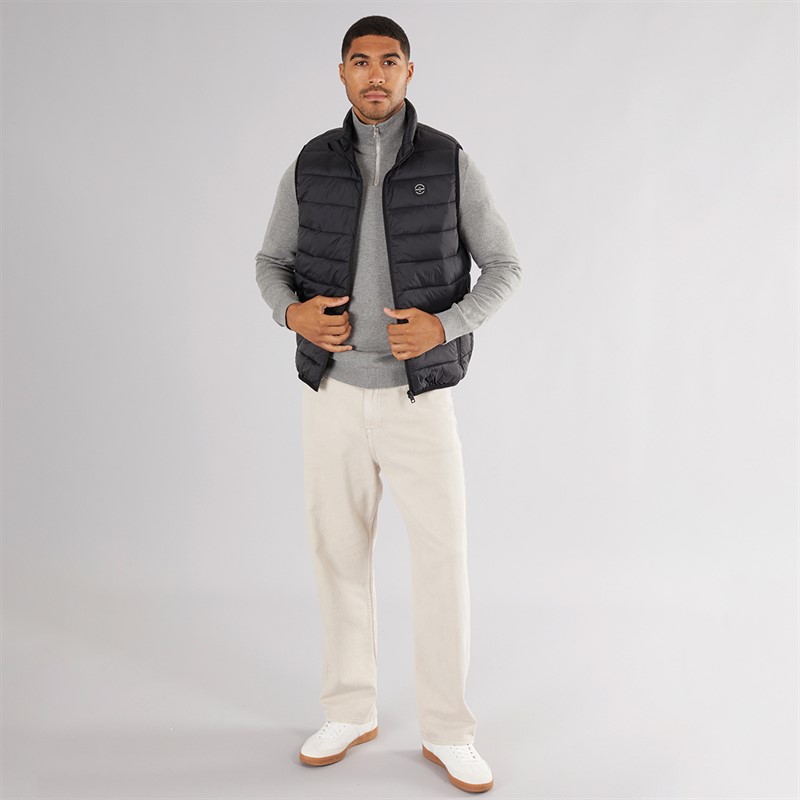 JACK & JONES Męskie Wilson Kamizelki Czarny