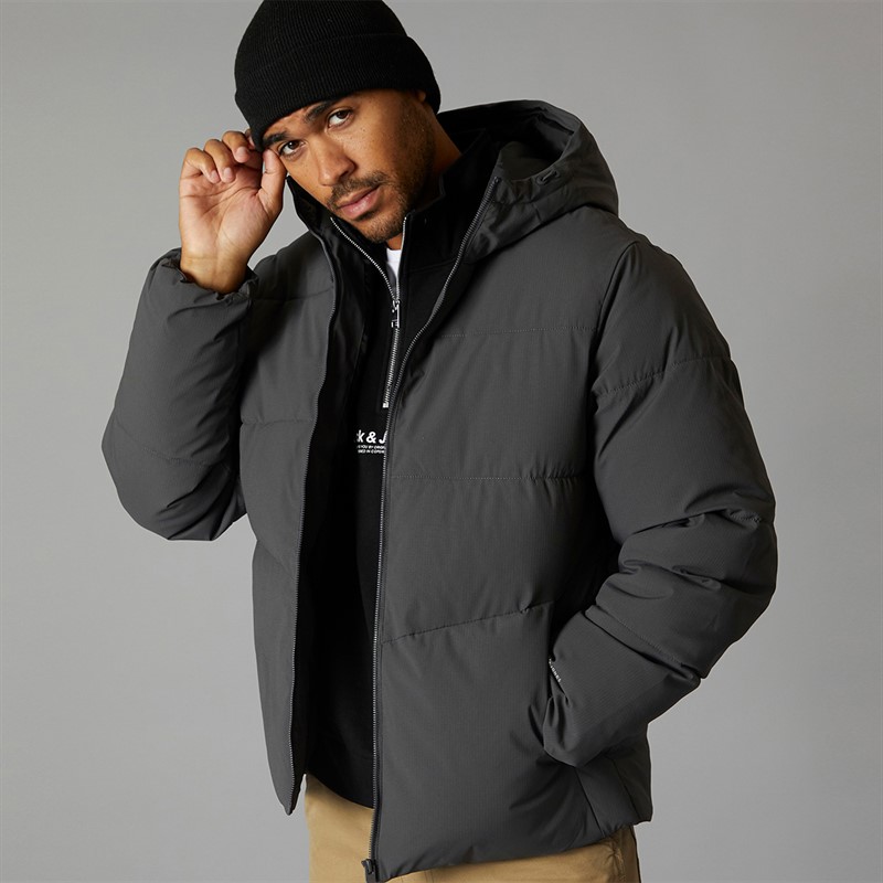 JACK & JONES Hooded puffer dla niego kolor asfaltowy