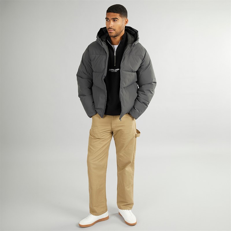 JACK & JONES Hooded puffer dla niego kolor asfaltowy