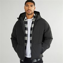 JACK & JONES Mens Brady Hooded Puffer Black