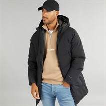 JACK & JONES Mens Brady Long Puffer Jacket Black