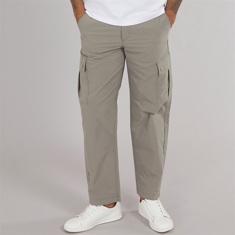 JACK & JONES Mens Karl Kurtis Snap Cargo Trousers Silver Sage - Size 32/32