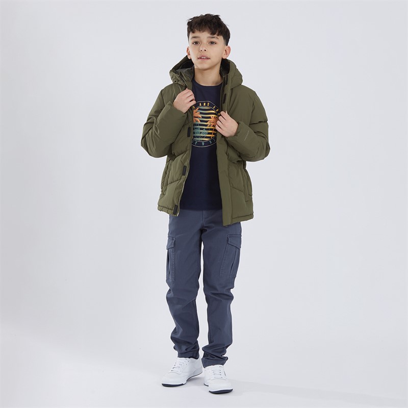 JACK & JONES Drenge Verdens Pufferjakke Oliven Natt