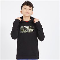 JACK & JONES Hoodie mit Logo Junge Outdoor Schwarz