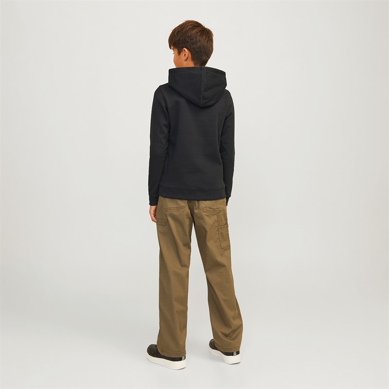 JACK AND JONES Jongens Outdoor Logo Hoodies Zwart