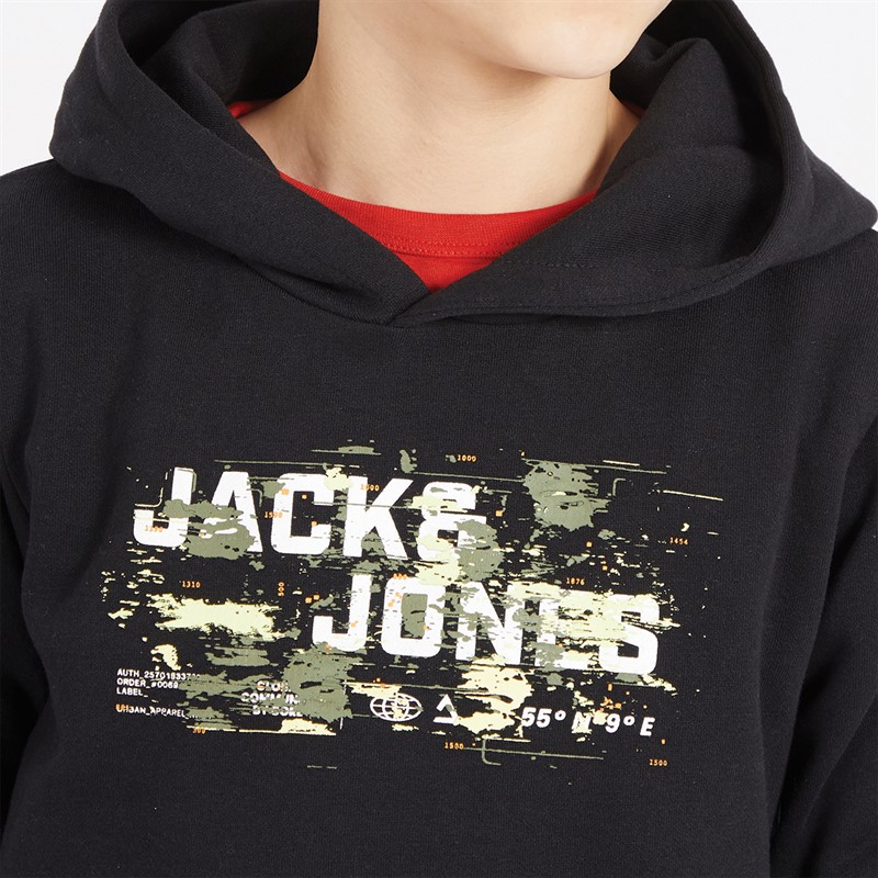 JACK & JONES Boys Outdoor Logo Hoodie Black