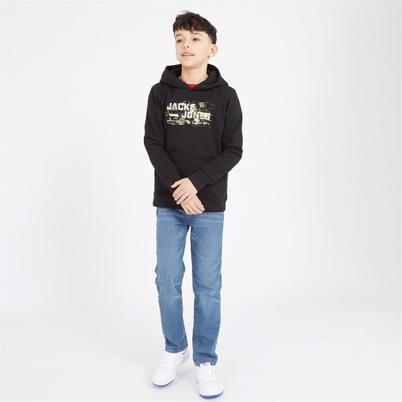 JACK & JONES Boys Outdoor Logo Hoodie Black