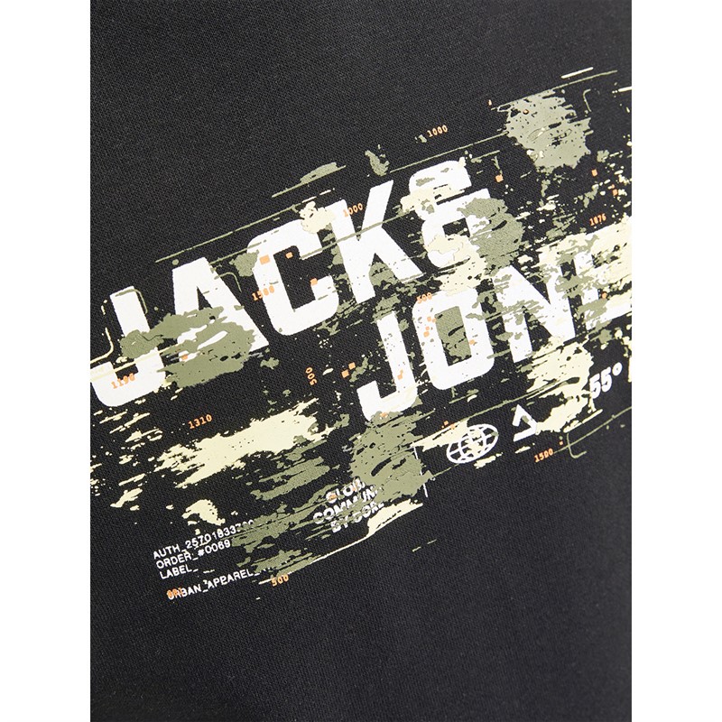 JACK AND JONES Jongens Outdoor Logo Hoodies Zwart