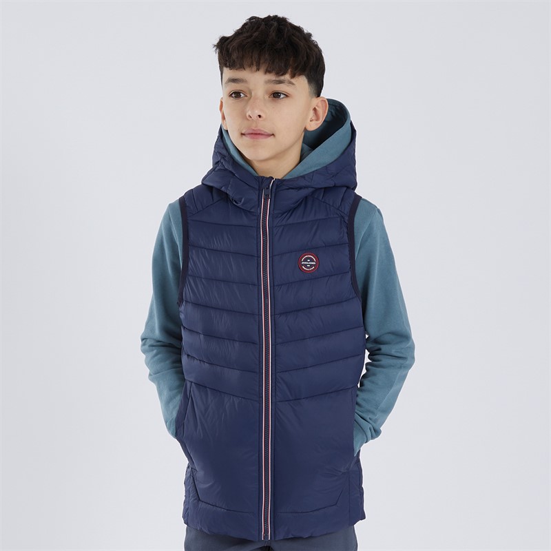 JACK & JONES Boys Sprint Puffer Gilet Navy Blazer