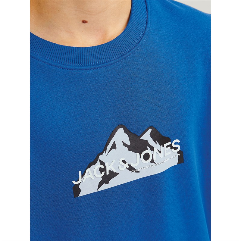 JACK & JONES Bluza z z logo góry dla chłopca kolor lapis lazuli