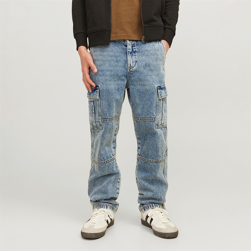 JACK AND JONES Pantalon cargo en jean Bleu Garçon Chris Wade