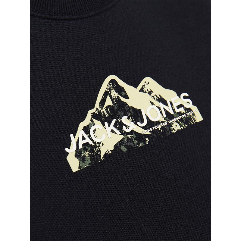 JACK AND JONES Jungen Mountain Logo Sweatshirts Schwarz