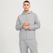 JACK AND JONES Mens Cloud Hoodie Light Grey Melange