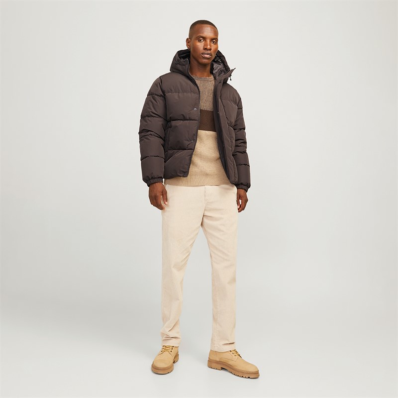 JACK & JONES Mens Bradley Puffer Jacket Mulch