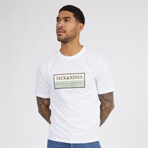 JACK AND JONES Mens Frederiksberg Box T-Shirt Bright White