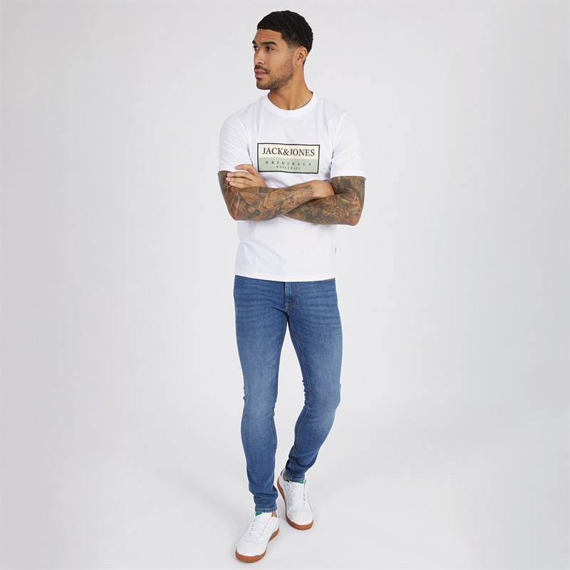 JACK & JONES Mens Frederiksberg Box T-Shirt Bright White