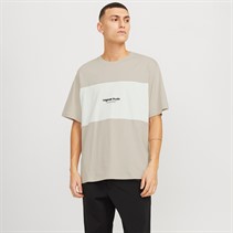 JACK AND JONES Mens Vesterbro Block T-Shirt Moonbeam