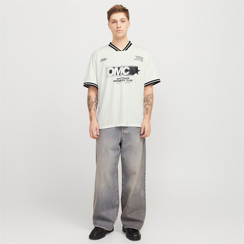 JACK & JONES Mens Reflex Football Jersey Cloud Dancer
