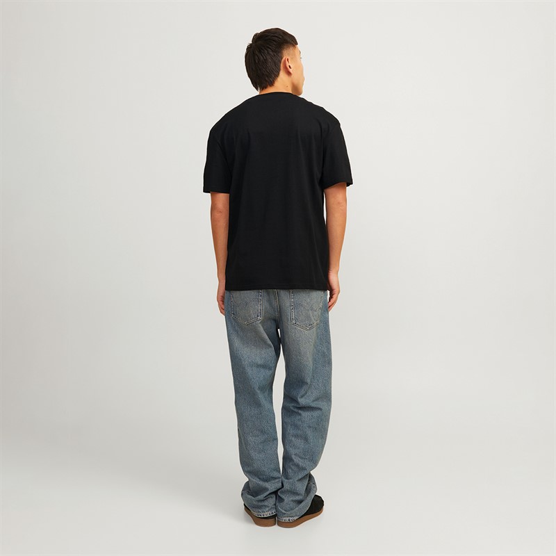 JACK & JONES Mens Seven Skull T-Shirt Black