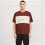 JACK & JONES Mens Vesterbro Block T-Shirt Brandy Brown