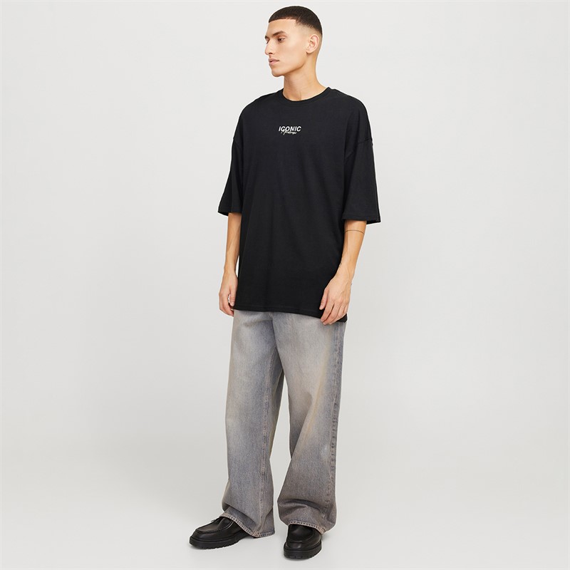 JACK & JONES Mens Charge Graphic T-Shirt Black
