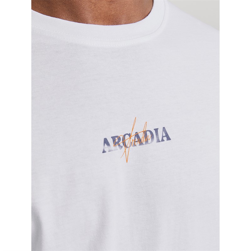 JACK & JONES Mens Charge Graphic T-Shirt White
