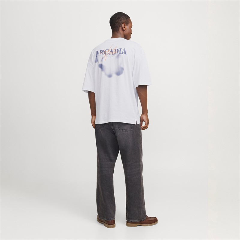 JACK & JONES Mens Charge Graphic T-Shirt White
