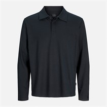 JACK & JONES Mens Blachad Long Sleeve Polo Black