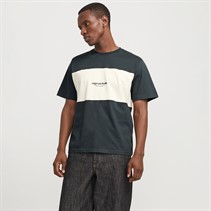 JACK AND JONES Mens Vesterbro Block T-Shirt Forest River