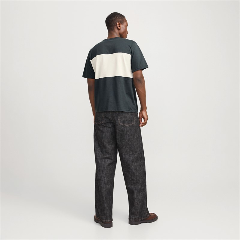 JACK & JONES Mens Vesterbro Block T-Shirt Forest River