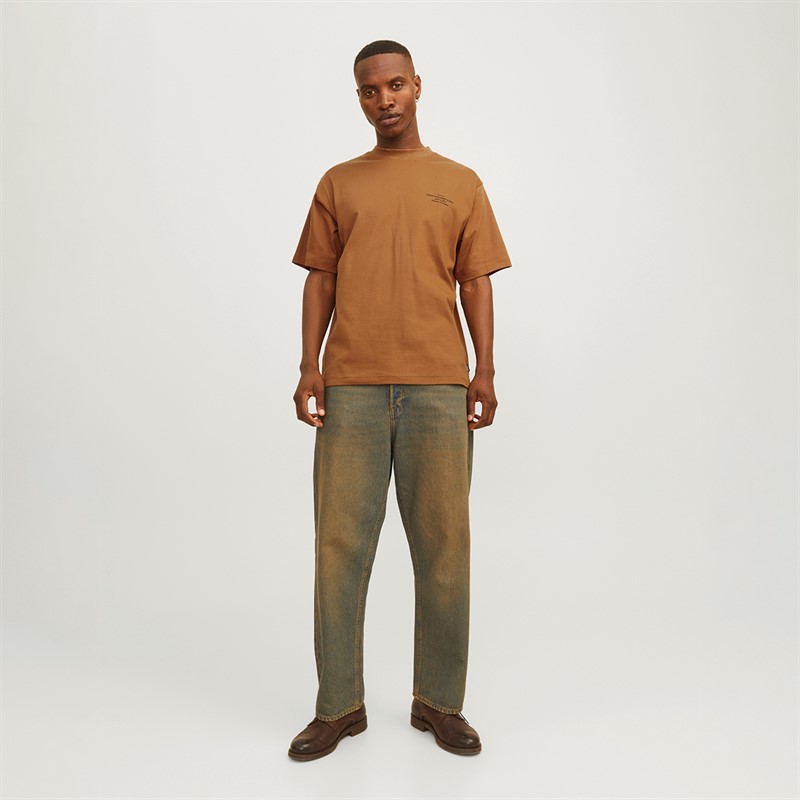 JACK & JONES Mens Blachad Branding T-Shirt Nuthatch