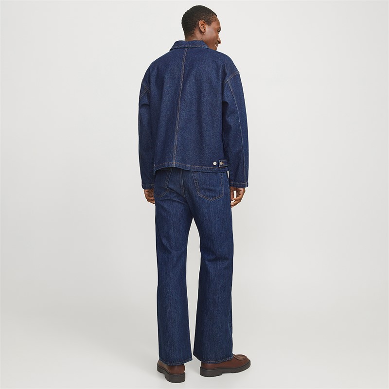 JACK & JONES Mens Toby Cooper AM 668 High Rise Flared Jeans Blue Denim