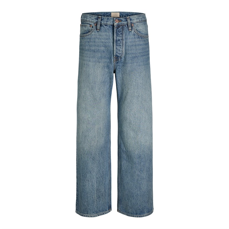 JACK AND JONES Mens Toby Cooper AM 768 High Rise Flared Jeans Blue Denim