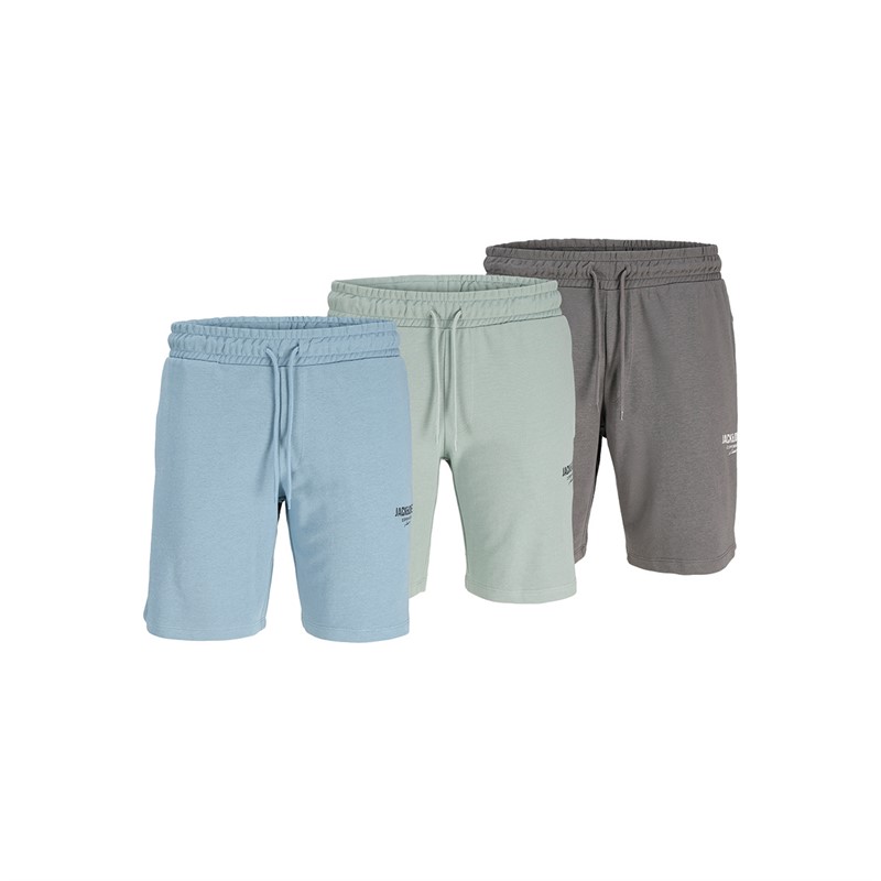 JACK & JONES Mens JJ Jeff Orion Three Pack Shorts Castlerock/Mountain Sppring/Iceberg Green