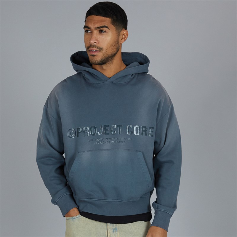 JACK & JONES Mens Reflex Washed Hoodie Orion Blue